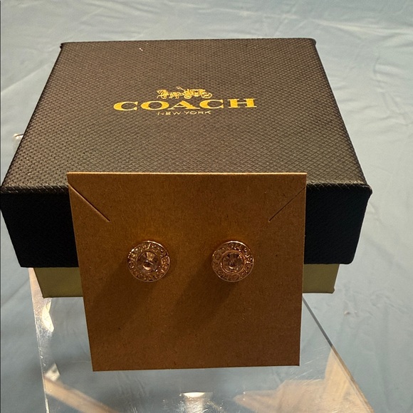 Coach Rose Gold Earrings - Picture 1 of 4